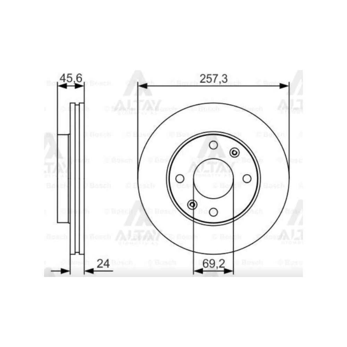 FREN DISKI ELANTRA 01-07 / MATRIX 06-11 / ÖN HAVALI 257-4 HYUNDAI ELANTRA OEM: 51712-2D300