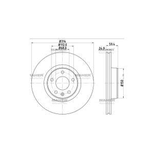 FREN DİSKİ A6 05-11 ÖN 314MM   OEM: 4F0615301D
