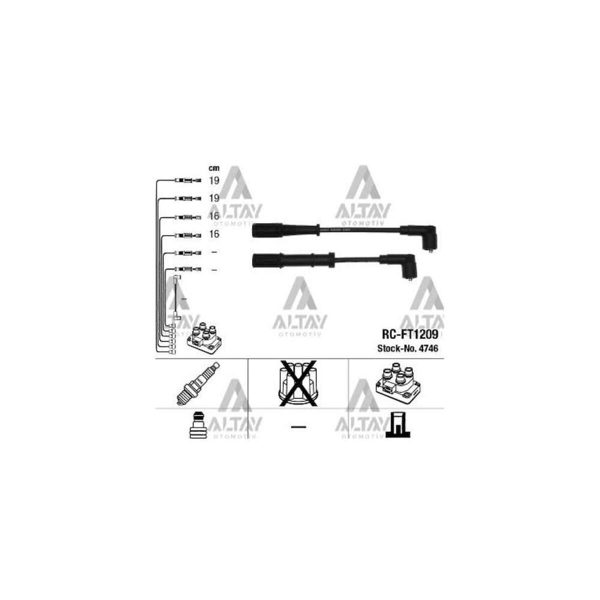 BUJİ KABLOSU FIAT ALBEA / DOBLO /  LINEA 07= / PUNTO 12-17 / PALIO 1.4 (RC-FT1209) FIAT ALBEA, DOBLO, LINEA, PUNTO OEM: T631B