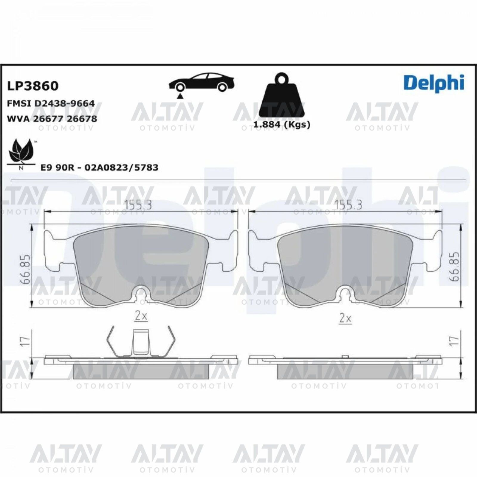 5R3698151 FREN BALATA GOLF8 / A3 / LEON / OCTAVİA / CADDY 21= FİŞLİ ÖN