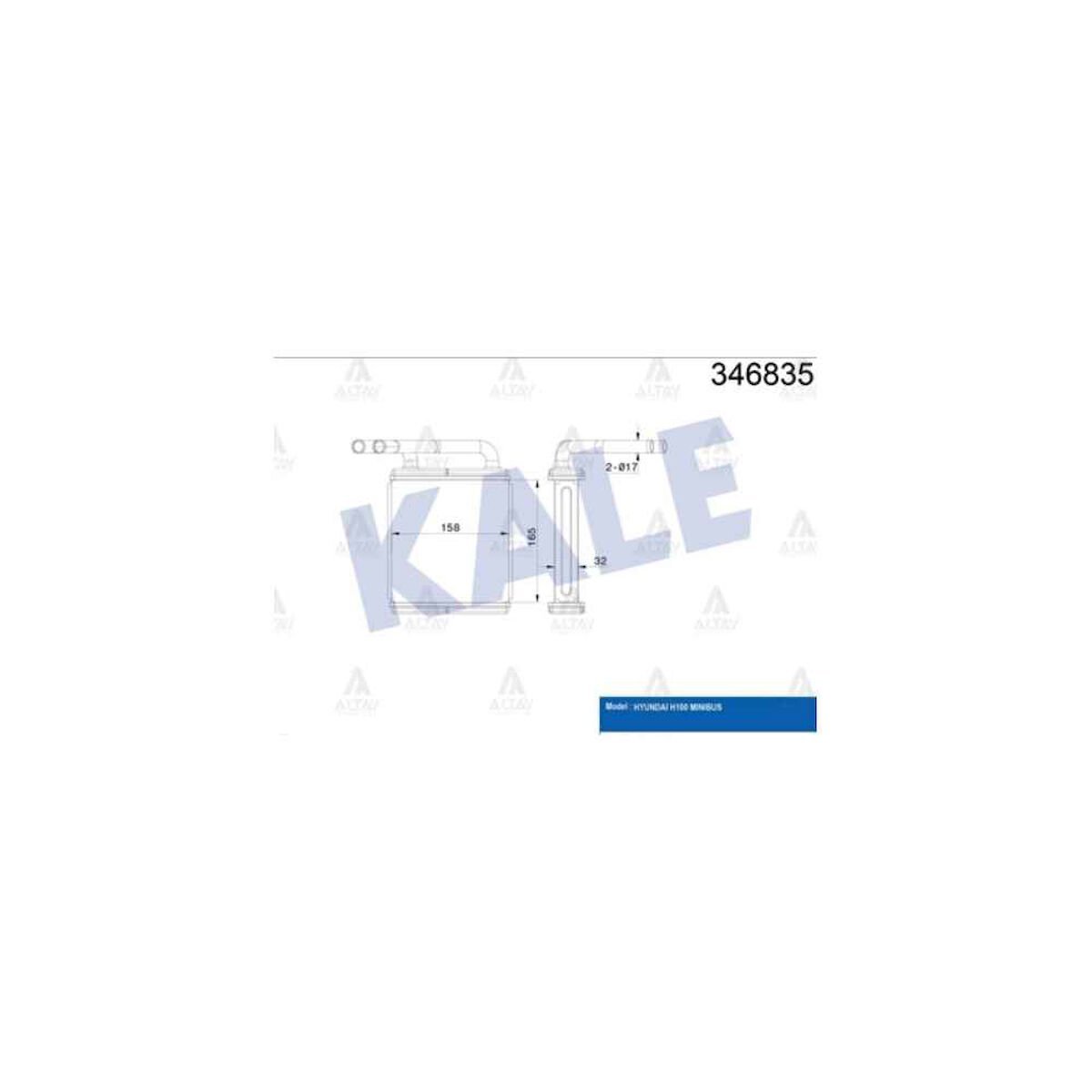RADYATÖR KALORİFER H-100 MİNİBÜS 94-05 KLİMASIZ ÖN-ARKA (163x165x42) BRAZING   OEM: 97211-43010