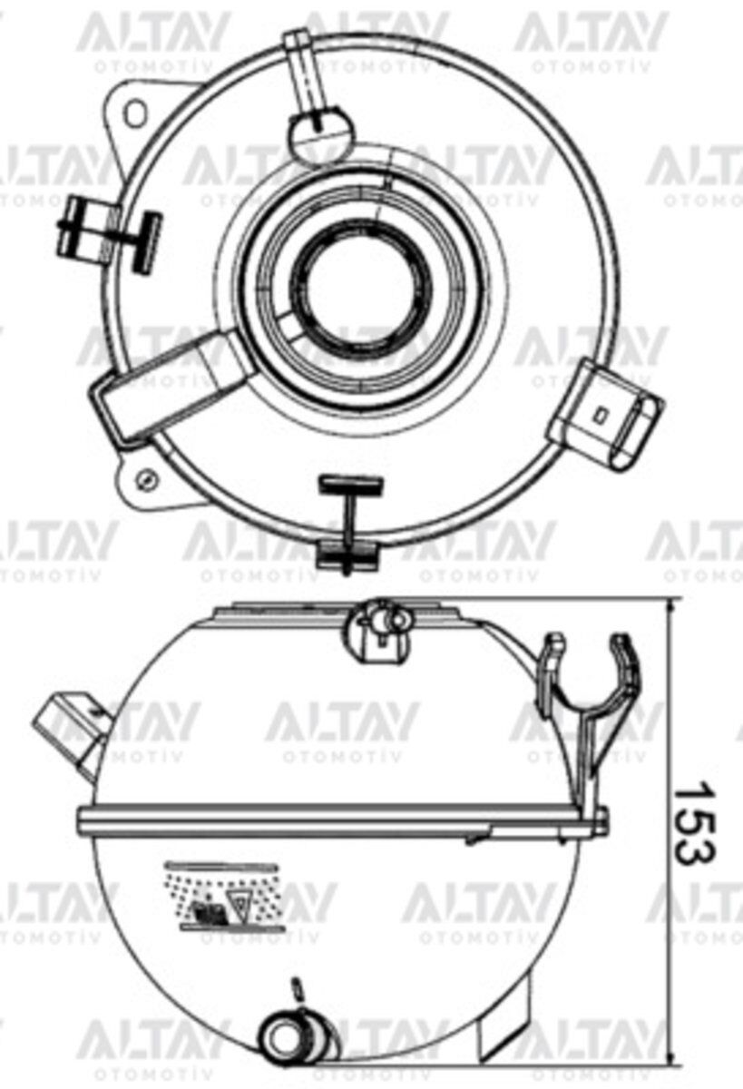 1K0121407F YEDEK SU DEPOSU GOLF5 / GOLF6 / JETTA / PASSAT / CADDY / A3 / LEON 04-12 1.4-1.6-1.9-2.0