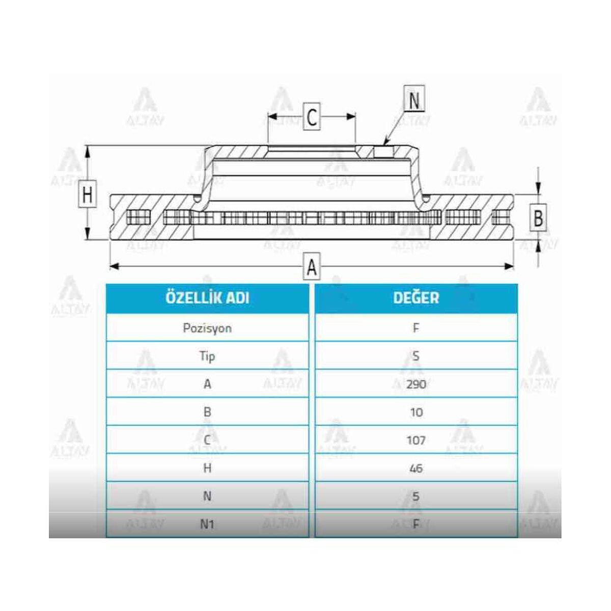 FREN DİSKİ VITARA    88-98 1.6 / SAMURAI 88-00 / JIMNY 98-17 / ÖN DÜZ 290-5   OEM: 5521160A00
