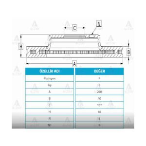 FREN DİSKİ VITARA    88-98 1.6 / SAMURAI 88-00 / JIMNY 98-17 / ÖN DÜZ 290-5   OEM: 5521160A00