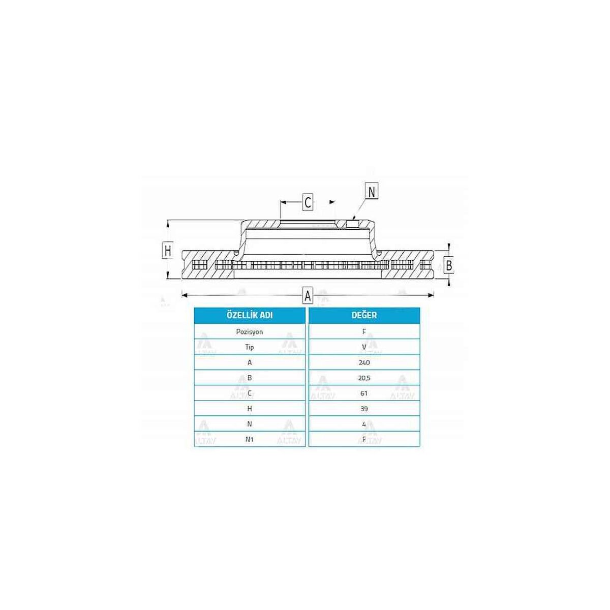 FREN DİSKİ JAZZ 02-08 / CITY 05-10 / ÖN HAVALI 240-4 HONDA CITY, JAZZ OEM: 45251SAAG11