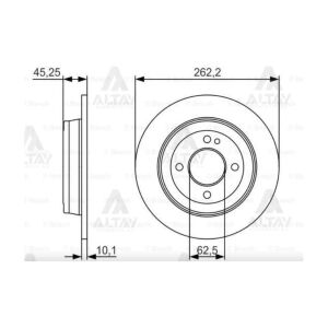 FREN DISKI ACCENT 12-18 BLUE / I-20 15-21 / RIO 12-16 / RIO 06-11 / BAYON 21= ARKA DÜZ 262-4 HYUNDAI, KIA ACCENT, RIO OEM: 58411-0U300