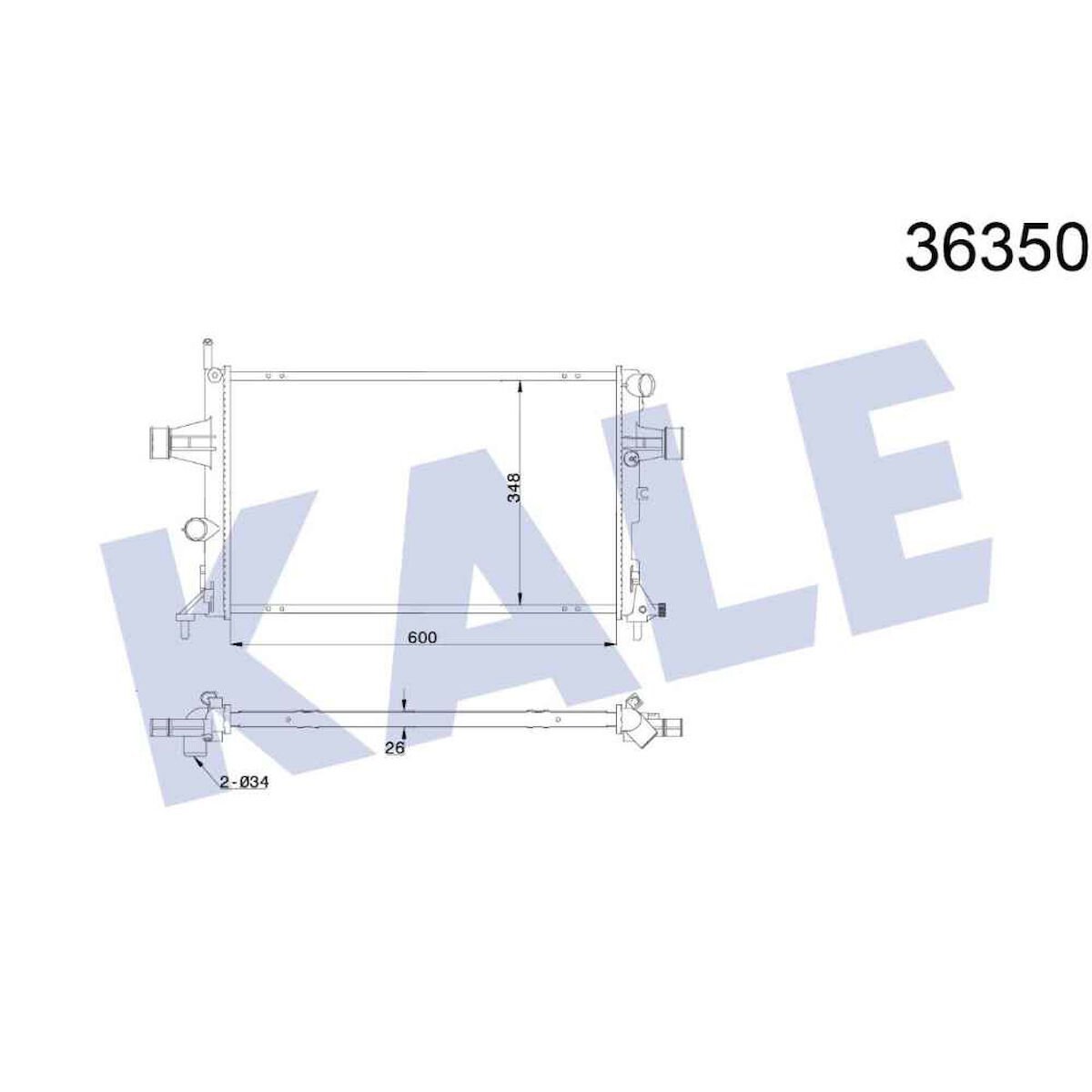 RADYATÖR SU ASTRA G / ZAFIRA A Z14XE-Z16XE-X16XEL-X18XE-Z22SE M-T 26mm BRAZING OPEL ASTRA, ZAFIRA OEM: 1300257-1300214-1300189