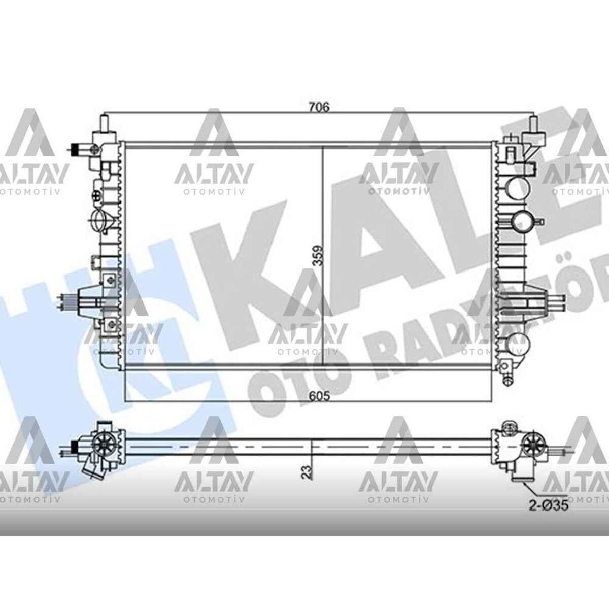 RADYATÖR SU ASTRA H 04-10 / ZAFIRA B 05-11 / 1.4-1.6-1.8 M-T MEKANİK OPEL ASTRA, ZAFIRA OEM: 1300266