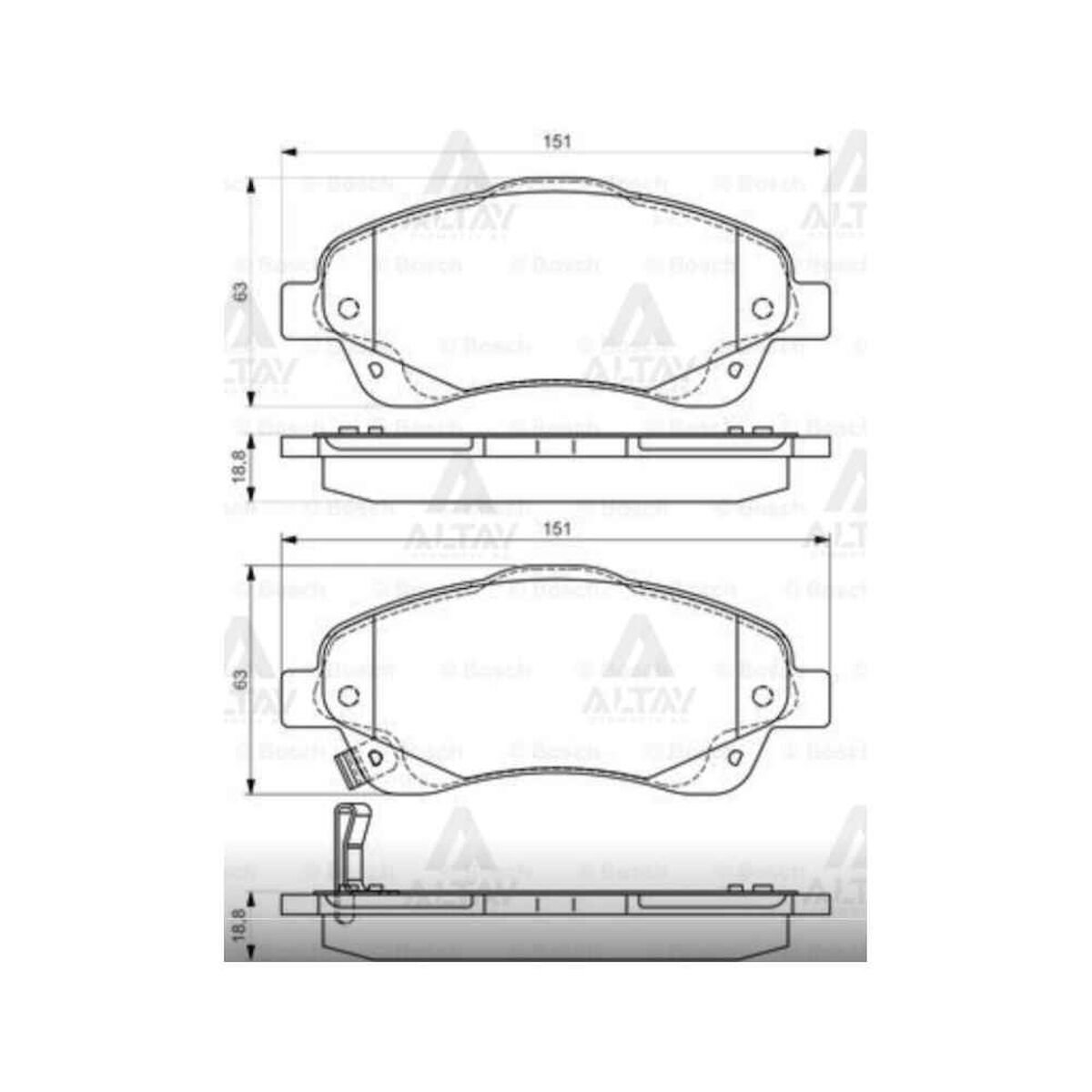 FREN BALATA AVENSIS 03-08 / COROLLA-VERSO 04-07 ÖN TOYOTA AVENSIS, COROLLA OEM: 04465-05130