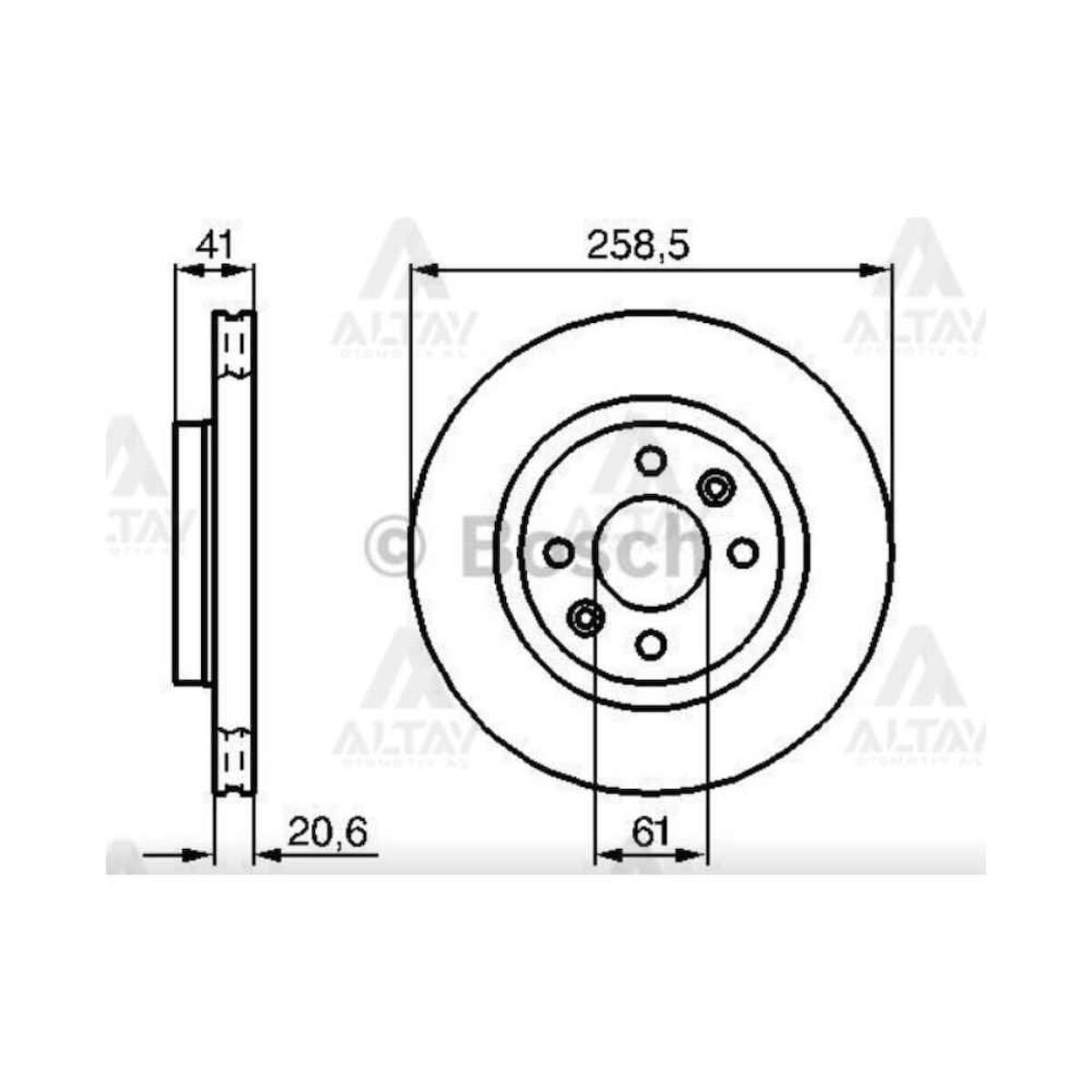 FREN DISKI LOGAN 09= / SANDERO 08= / CLIO II 98= / KANGOO 98= / MEGANE I 98= / ÖN HAVALI 259-4 DACIA, RENAULT CLIO, KANGOO, LOGAN, MEGANE, SANDERO OEM: 6001548578