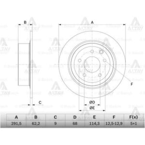 FREN DISKI QASHQAI 07-13 / JUKE 11-17 / X-TRAIL 06-13 / ARKA DÜZ 292-5 NISSAN JUKE, QASHQAI OEM: 43206JD00A