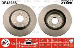 43512-42050 FREN DİSKİ RAV4 06-12 / CAMRY 06-11 / ÖN HAVALI 295-5 (ADET FİYAT)