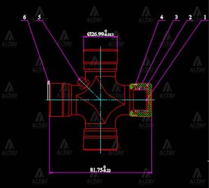 GU-1000 İSTAVROZ MAFSAL (ŞAFT) STAREX 02-08 / BONGO K2500 (28mm X 82mm DIŞTAN SEGMAN)