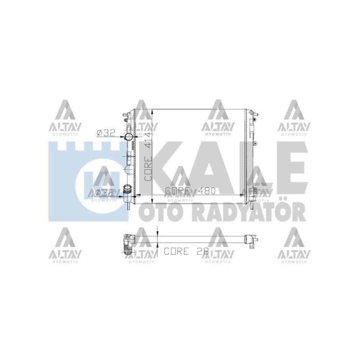 RADYATÖR SU CLIO II 98-05 / SYMBOL II 08-12 / SYMBOL I 98-08 / 1.2-1.2 16V-1.4 16V M-T BRAZING RENAULT CLIO, SYMBOL OEM: 8200211563