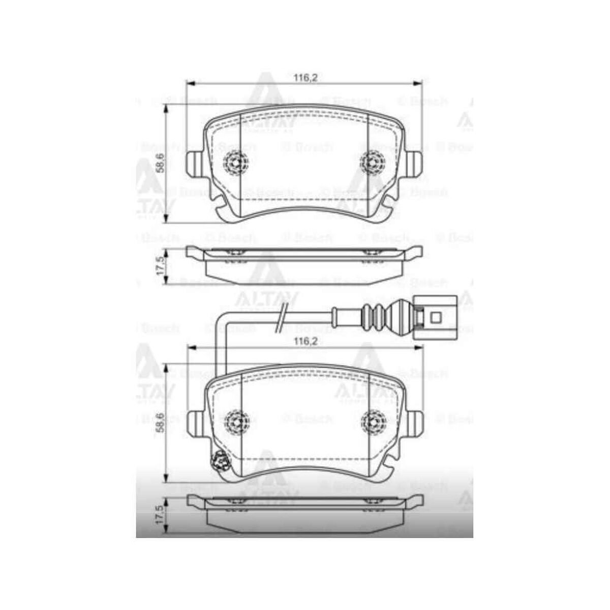 FREN BALATA TRANSPORTER T5 03= 16-17 ARKA FISLI VOLKSWAGEN TRANSPORTER OEM: 7H0698451