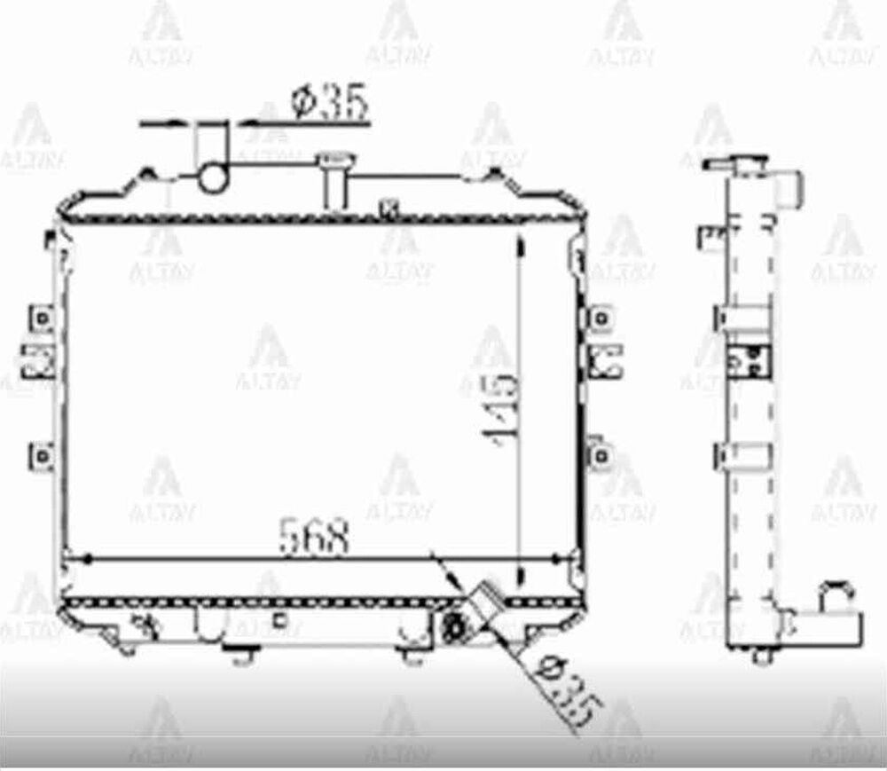 RADYATÖR SU H-100 KAMYONET 05-18 26mm M-T BRAZING   OEM: 25310-4F400