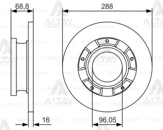 BK212A097AB FREN DISKI CUSTOM 12= / V362 ABSLI TEK TEKER ARKA DÜZ 288-5