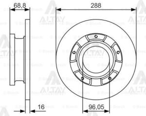 BK212A097AB FREN DISKI CUSTOM 12= / V362 ABSLI TEK TEKER ARKA DÜZ 288-5
