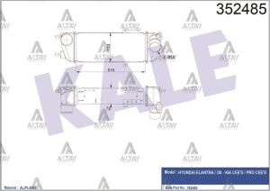 28270-2A610 TURBO RADYATÖRÜ (INTERCOOLER) I-30 1.6 DİZEL / I-20 / CEED / RIO 11=