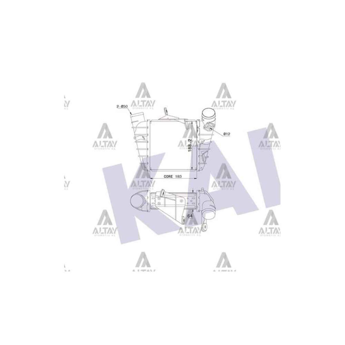 TURBO RADYATÖRÜ (INTERCOOLER) POLO 01-09 AMF-BNV-BNM 1.4 TDI BRAZING VOLKSWAGEN POLO OEM: 6Q0145804A