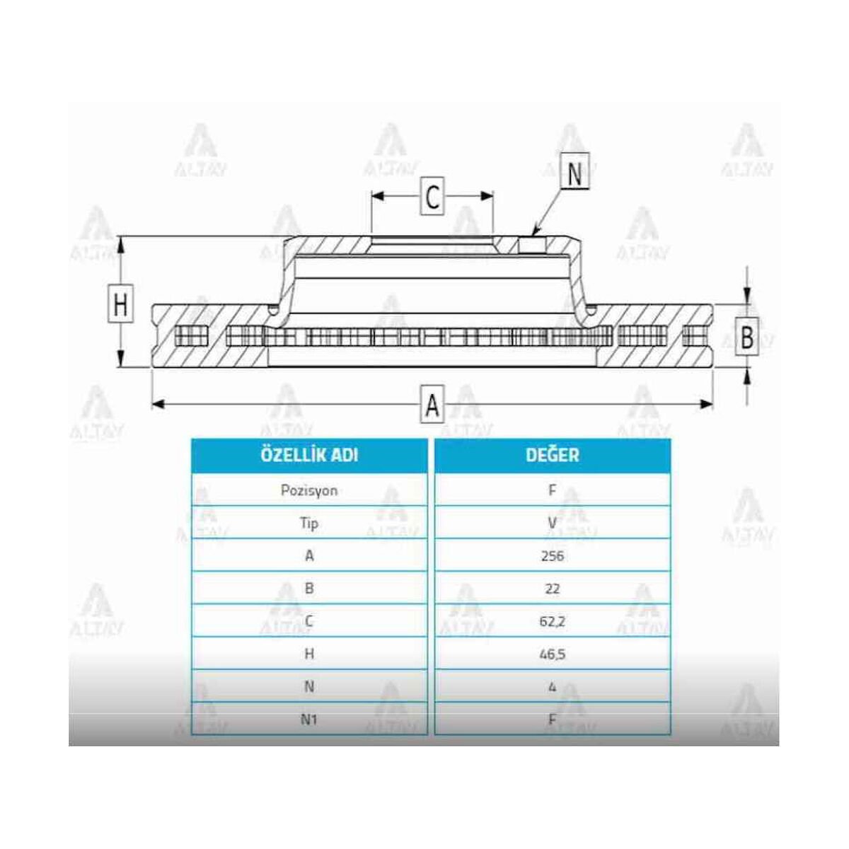 FREN DISKI ACCENT 06-11 ERA / I-20 09-12 / RIO 06-11 / ÖN HAVALI 256-4 HYUNDAI, KIA ACCENT, ERA, RIO OEM: 51712-1G000