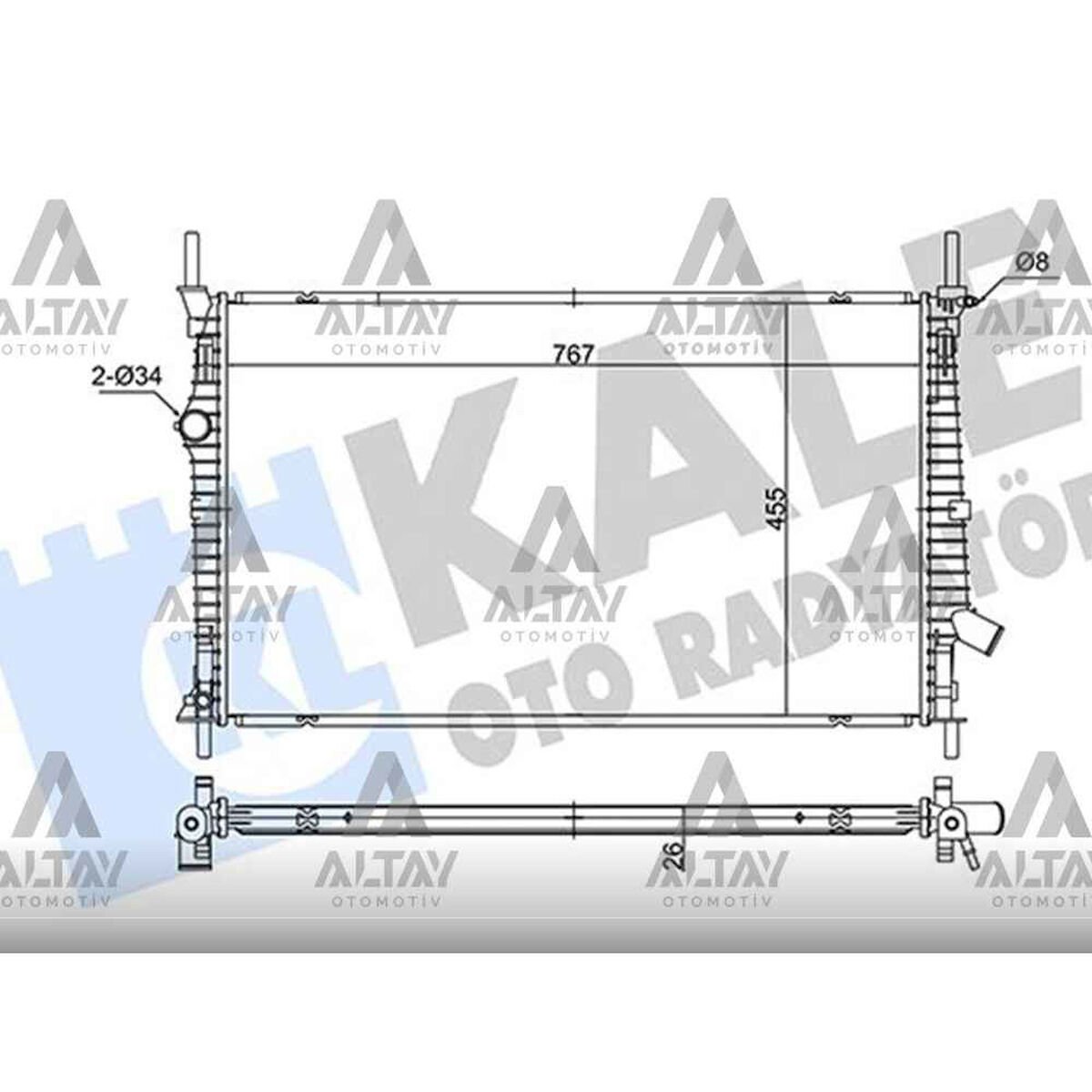 RADYATÖR SU TRANSIT V-363 / TOURNEO / CUSTOM 15= 2.0FWD AT/MT BRAZING FORD TRANSIT OEM: GK218005BC