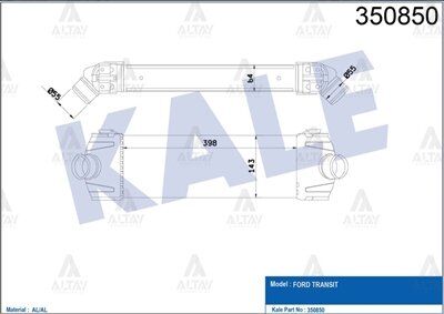 6C119L440AC TURBO RADYATÖRÜ (INTERCOOLER) TRANSIT 06-14 V347 / 2.2 TDCI-2.4 TDCI KISA TİP