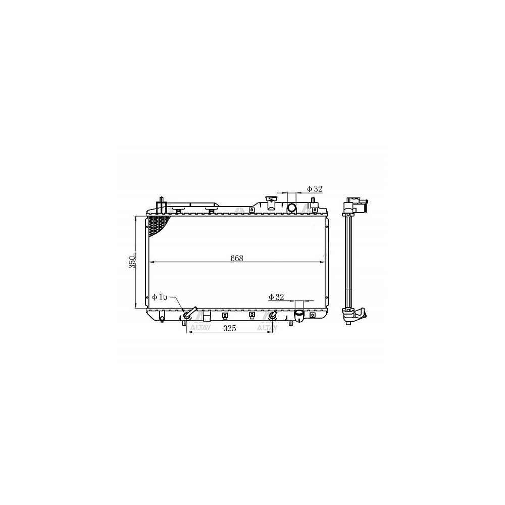 RADYATÖR SU CRV  97-02 16mm A-T BRAZING HONDA CRV OEM: 19010-P3F-901