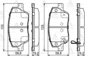 77367628 FREN BALATA EGEA 15= 1.3JTD-1.6JTD (MANDO FREN SISTEMI 133mm) ÖN