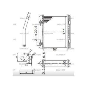RADYATÖR KALORİFER VECTRA A    88-95 / ASTRA F 91-98 / ASTRA F CLASSIC 98-02  DELPHI TİPİ MEKANİK OPEL ASTRA, VECTRA OEM: 1806116-1843106
