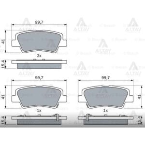 FREN BALATA ACCENT 11-18 BLUE / ELANTRA 11-20 / I-30 12-16 / I-20 14-21 / RIO 12= / CEED / SOUL / I-40 DISK ARKA HYUNDAI, KIA ACCENT, ELANTRA, RIO, SOUL OEM: 58302-1RA30