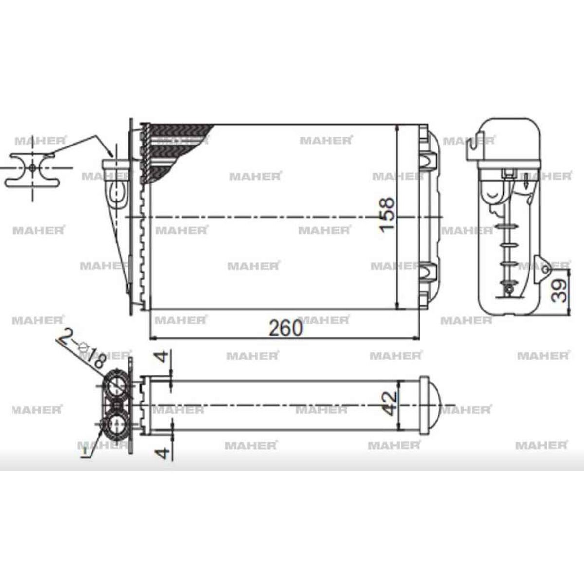 RADYATÖR KALORİFER TEMPRA  92-99 / TIPO 90-00  MEKANİK MUSLUKLU   OEM: 7590678