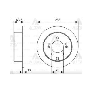 FREN DISKI CERATO / SOUL 11= / ARKA DÜZ 262-5 HYUNDAI, KIA CERATO, ERA, SOUL OEM: 584110Q300