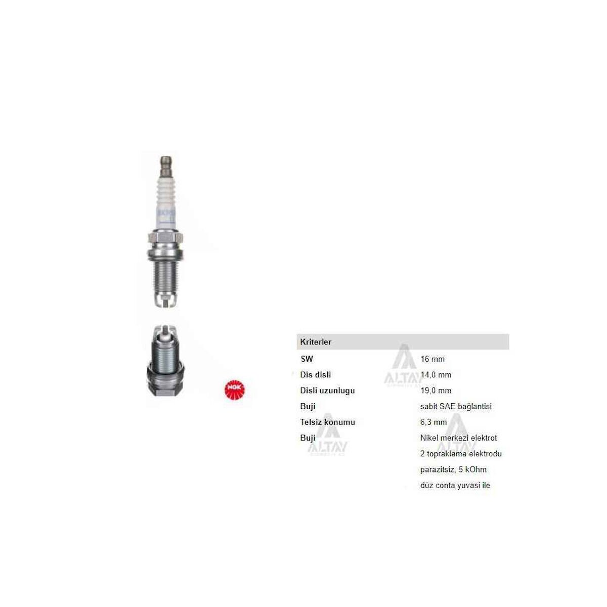 ATEŞLEME BUJİSİ ÇİFT TIRNAK COROLLA 1.3 INJ 4EFE / OPEL ASTRA / FIAT STILO (BKR5EKB-11) OPEL, TOYOTA ASTRA, COROLLA OEM: 90919-01192