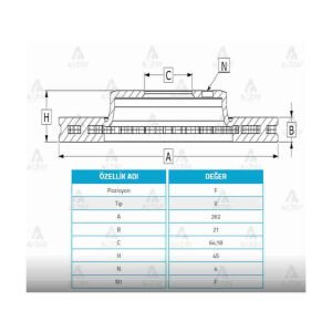 FREN DISKI CIVIC  92-05 1.6 / JAZZ 09-12 / ROVER 95-00 / CITY 22= ÖN HAVALI 262-4 HONDA CITY, CIVIC, JAZZ OEM: 45251-S5D-A10