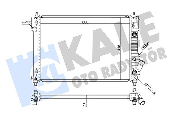 95227752 RADYATÖR SU AVEO (OTOMATİK) T250-T255 1.4-16V