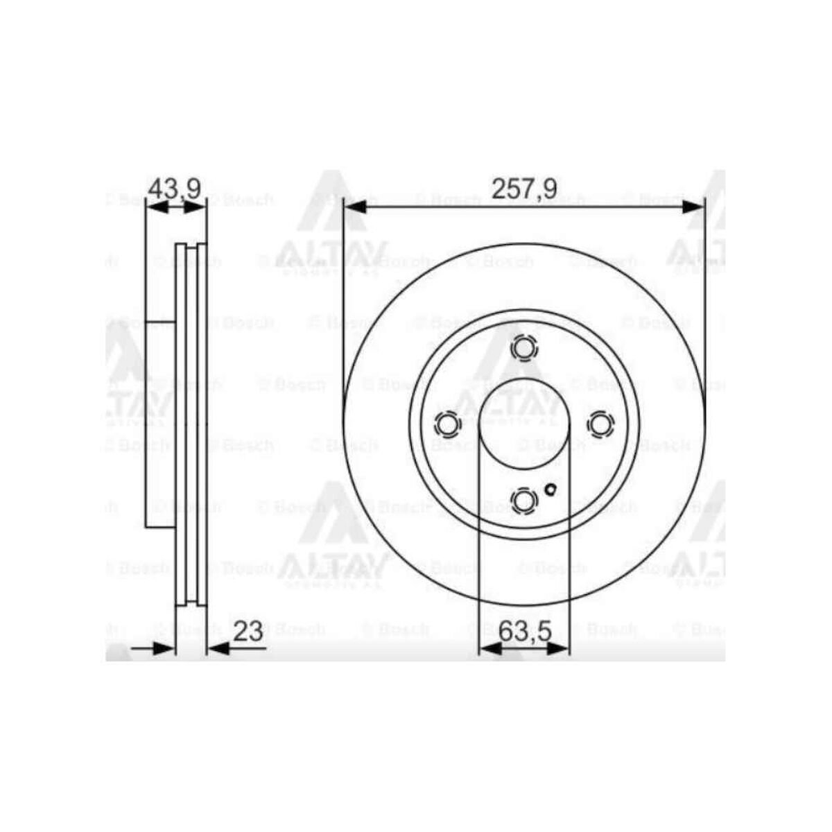 FREN DISKI FIESTA 08= / ÖN HAVALI 258-4 FORD FIESTA OEM: 8V511125AD