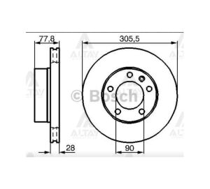 FREN DISKI MASTER II 06= / MOVANO II 06= / ÖN HAVALI 305.5 mm   OEM: 7700314064