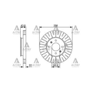 FREN DISKI ACCENT 11-18 BLUE / I-20 15-20 / RIO 12-16 / ÖN HAVALI 256-4 HYUNDAI, KIA ACCENT, RIO OEM: 51712-0U000