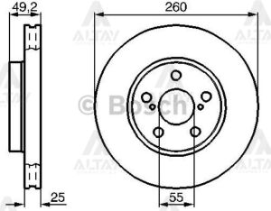 4351205030 FREN DISKI AVENSIS  97-02 / ÖN HAVALI 260-5