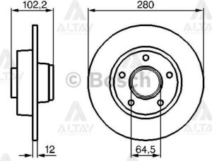 8200228610 FREN DISKI TRAFIC II 01-14 / VIVARO A 01-14 / ABSLI PORYALI RULMANSIZ ARKA DÜZ 280-5
