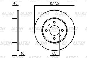 43206-99J04 FREN DISKI PRIMERA 96-02 / 1.6 / 1.8 / 2.0  SR20 ARKA KAPLAMALI 278-4