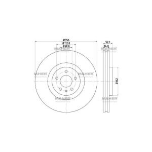 FREN DİSKİ A6 / A7 / A8 10= / PRO ÖZEL KAPLAMA ÖN 356MM   OEM: 4G0615301A
