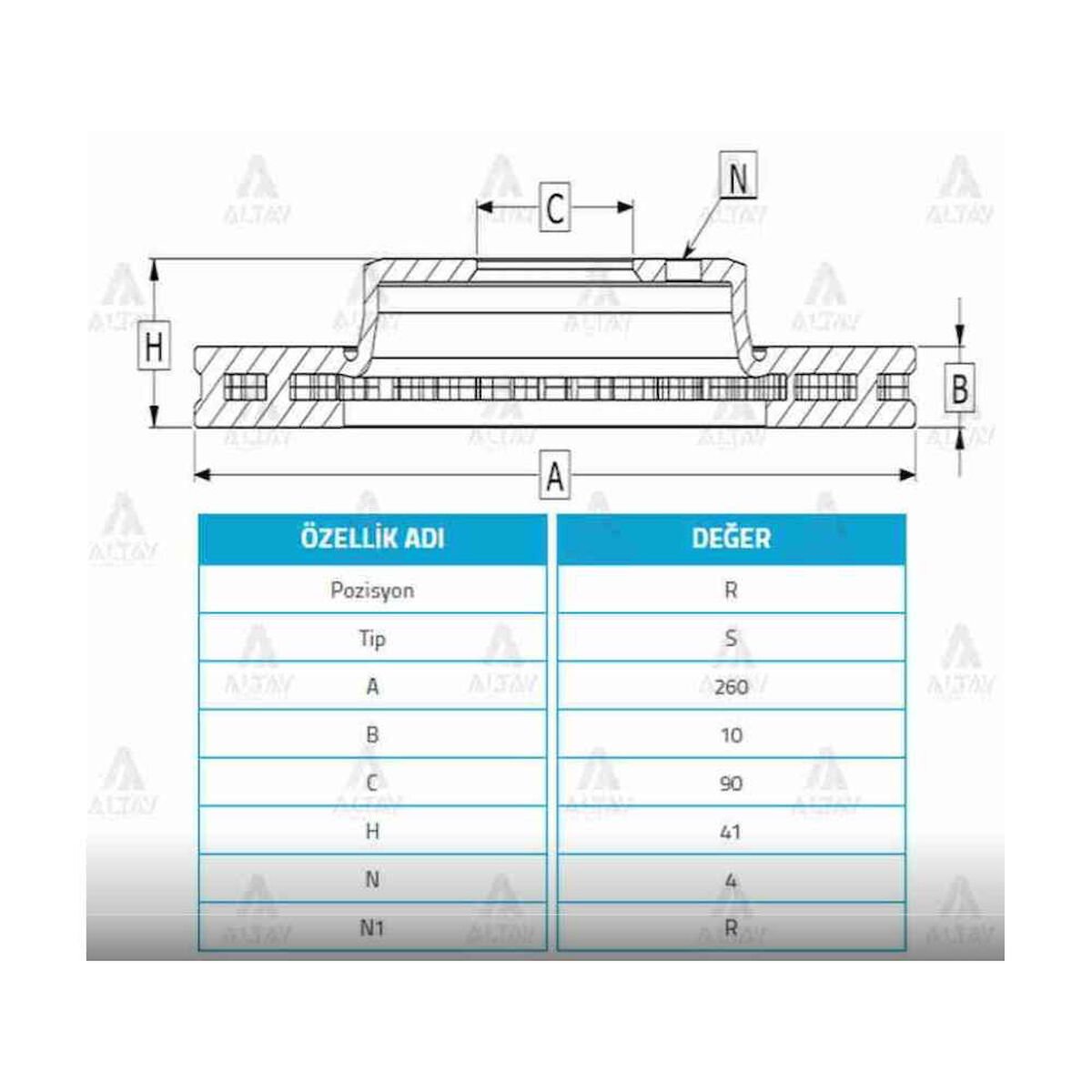 FREN DİSKİ CARISMA  96-06 / S-40 97-03 / ARKA DÜZ 260-4   OEM: MR913846