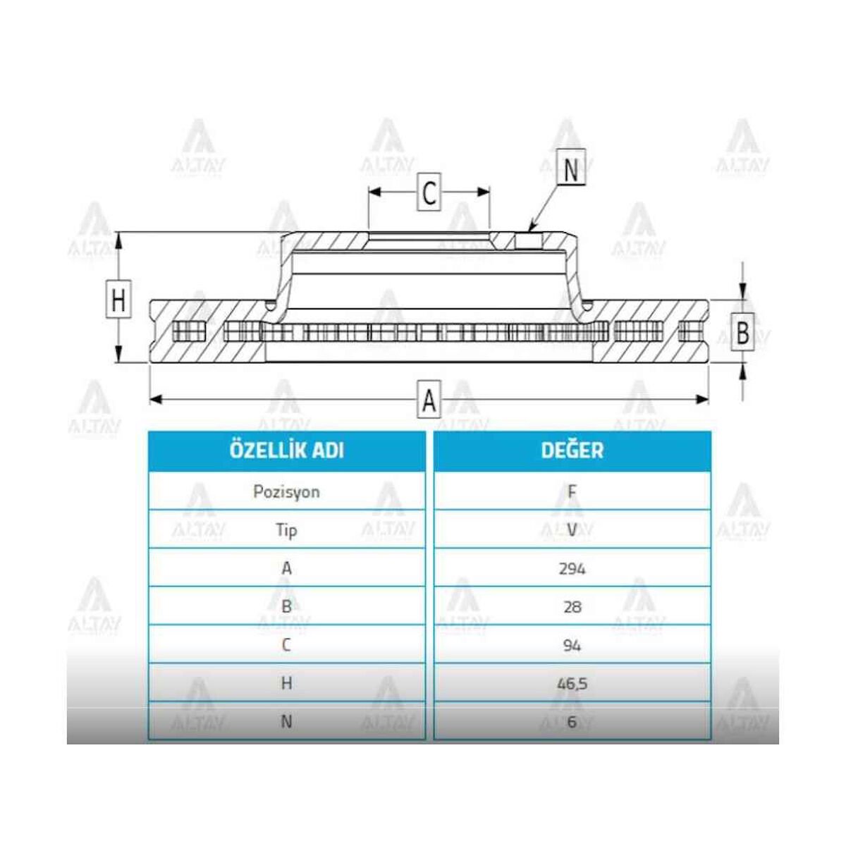 FREN DISKI L-200 06-15 CR / 15= SU / 22= / PAJERO 08-10 / FULLBACK 16= / ÖN HAVALI 294-6 MITSUBISHI PAJERO OEM: MN102276