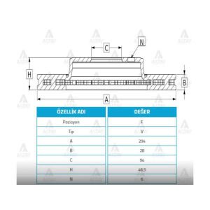 FREN DISKI L-200 06-15 CR / 15= SU / 22= / PAJERO 08-10 / FULLBACK 16= / ÖN HAVALI 294-6 MITSUBISHI PAJERO OEM: MN102276