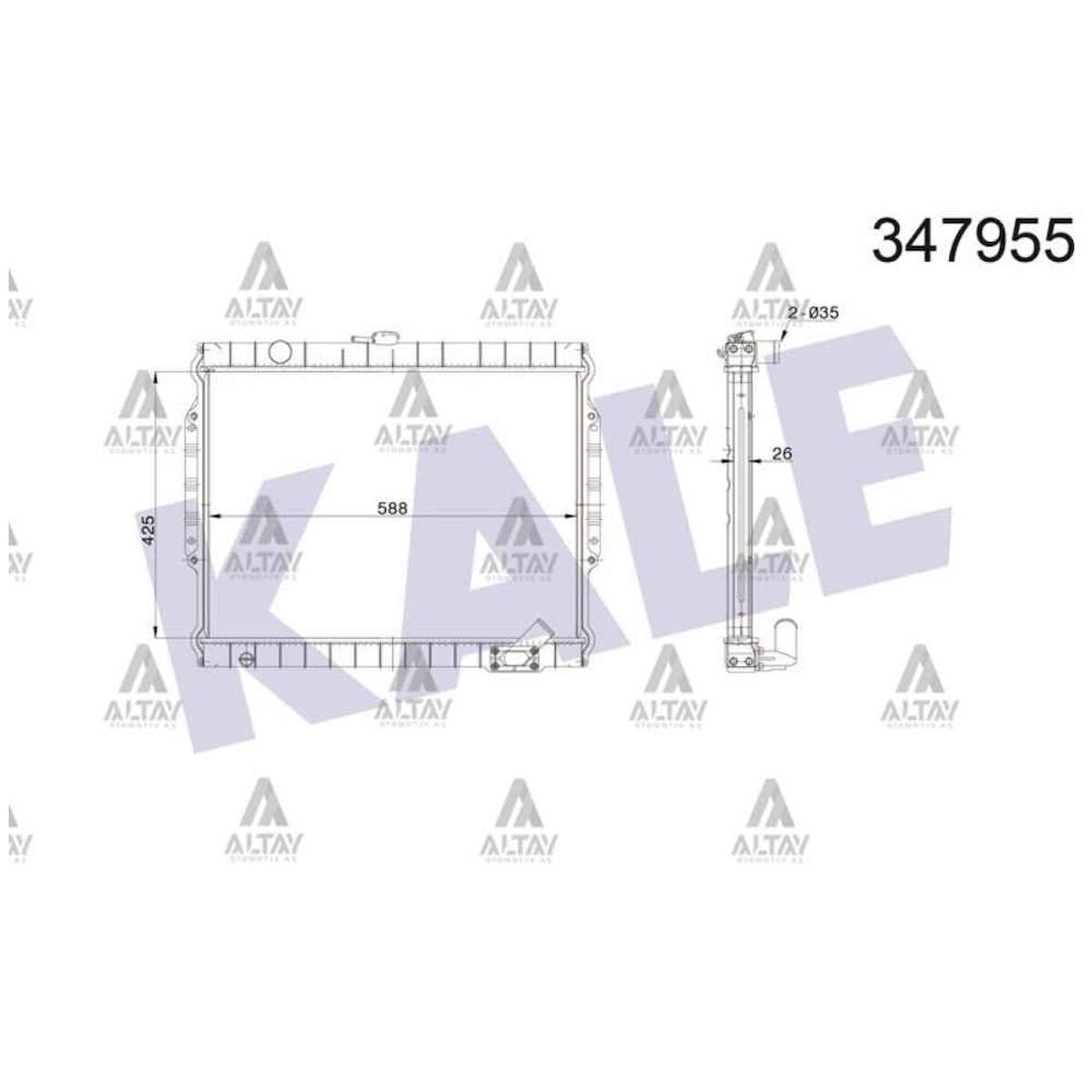 RADYATÖR SU L-200 86-96 26mm M-T BRAZING 4X4   OEM: MB356391