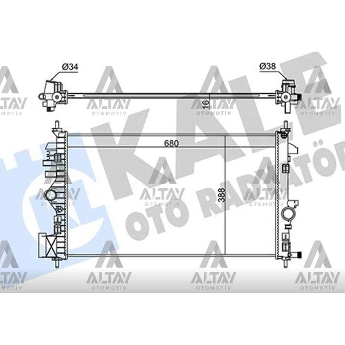 RADYATÖR SU INSIGNIA A  A16XER-A16LET M-T BRAZING OPEL INSIGNIA OEM: 1300292