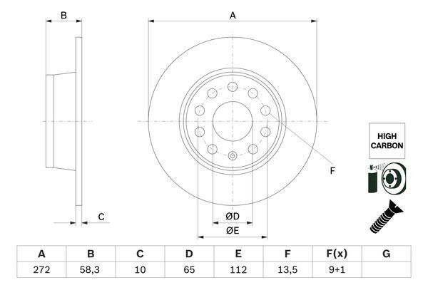 5Q0615601B FREN DISKI T-ROC / KAROQ / ATECA / LEON / Q2 / OCTAVIA 17= ARKA 272MM