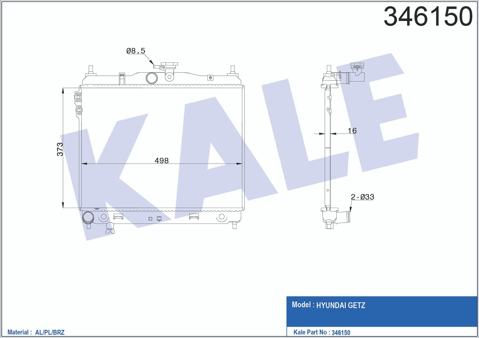 25310-1C100 RADYATÖR SU GETZ 03-11 BENZİNLİ M-T BRAZING